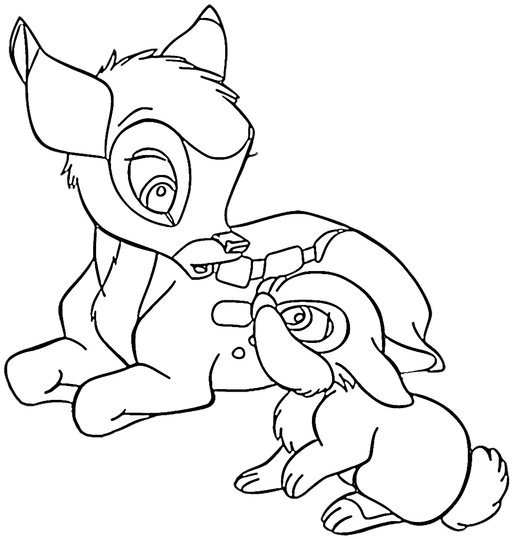 image pour coloriage Bambi enfant 1