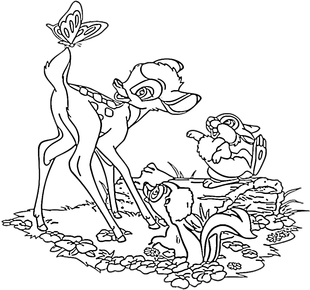 coloriage Bambi pour enfant de 8 ans