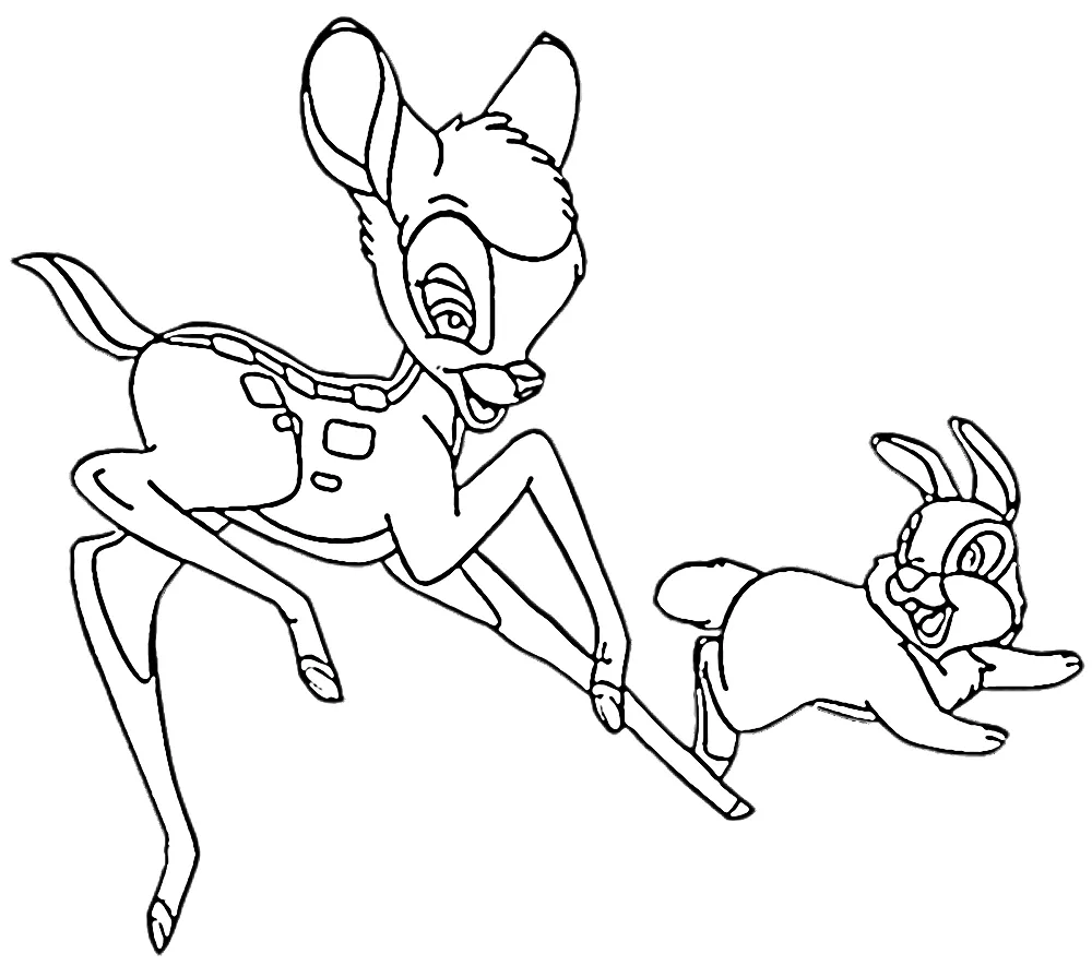 coloriage Bambi pour enfant de 4 ans