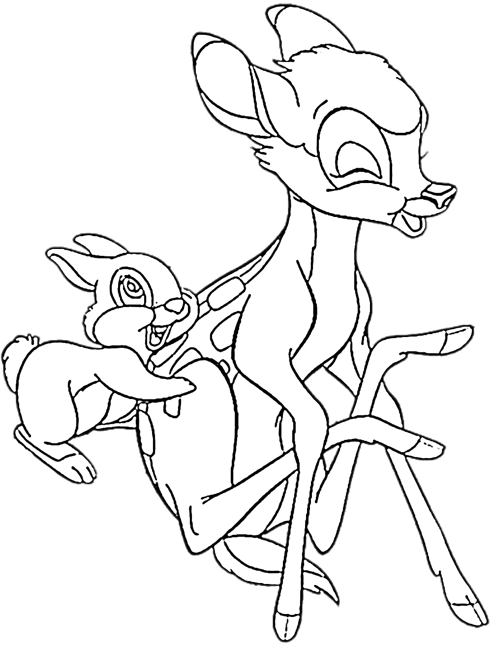 coloriage Bambi à imprimer pour enfant de 10 ans