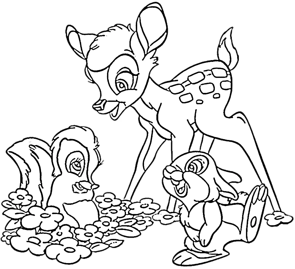 coloriage Bambi pour enfants a imprimer gratuit