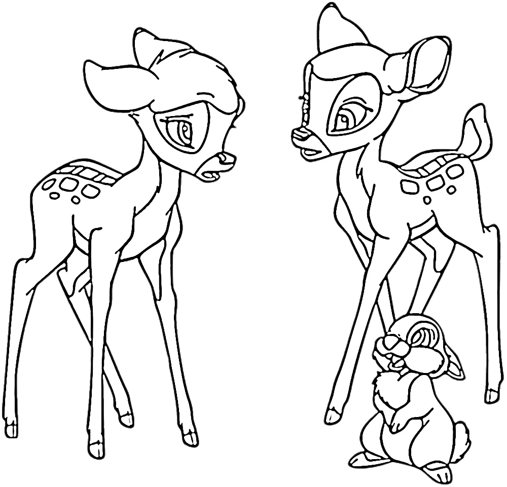 coloriage Bambi à imprimer pour enfant de 12 ans