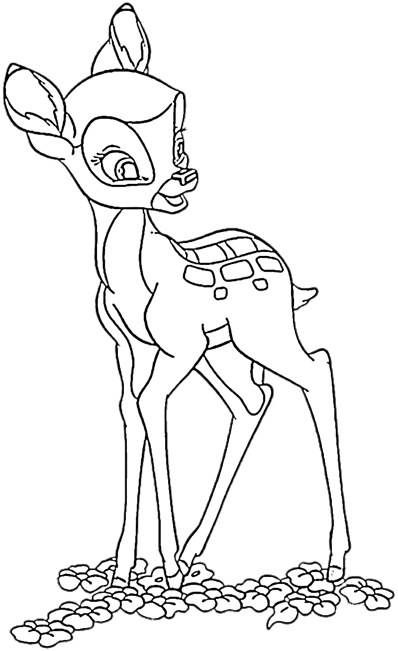 coloriage Bambi et découpage à imprimer 1