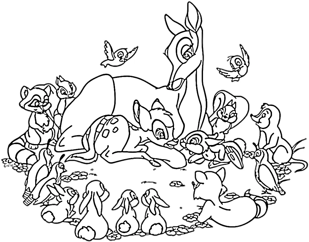 coloriage Bambi à imprimer pour enfant de 9 ans 2