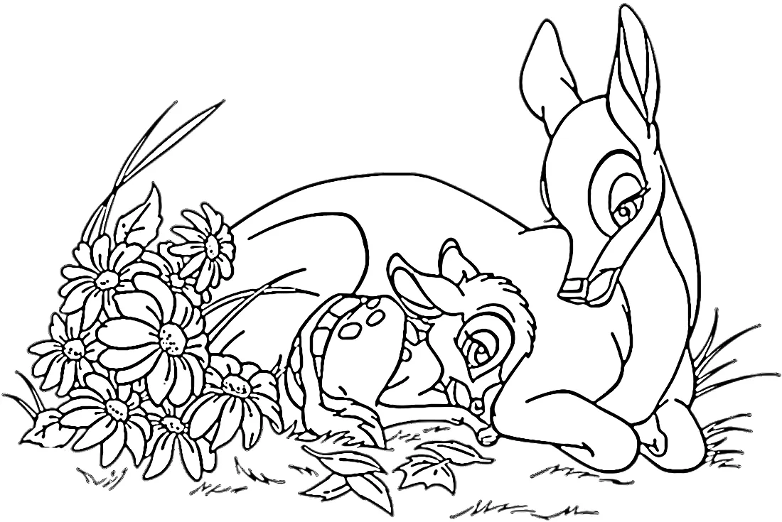 image de coloriage Bambi pour enfant