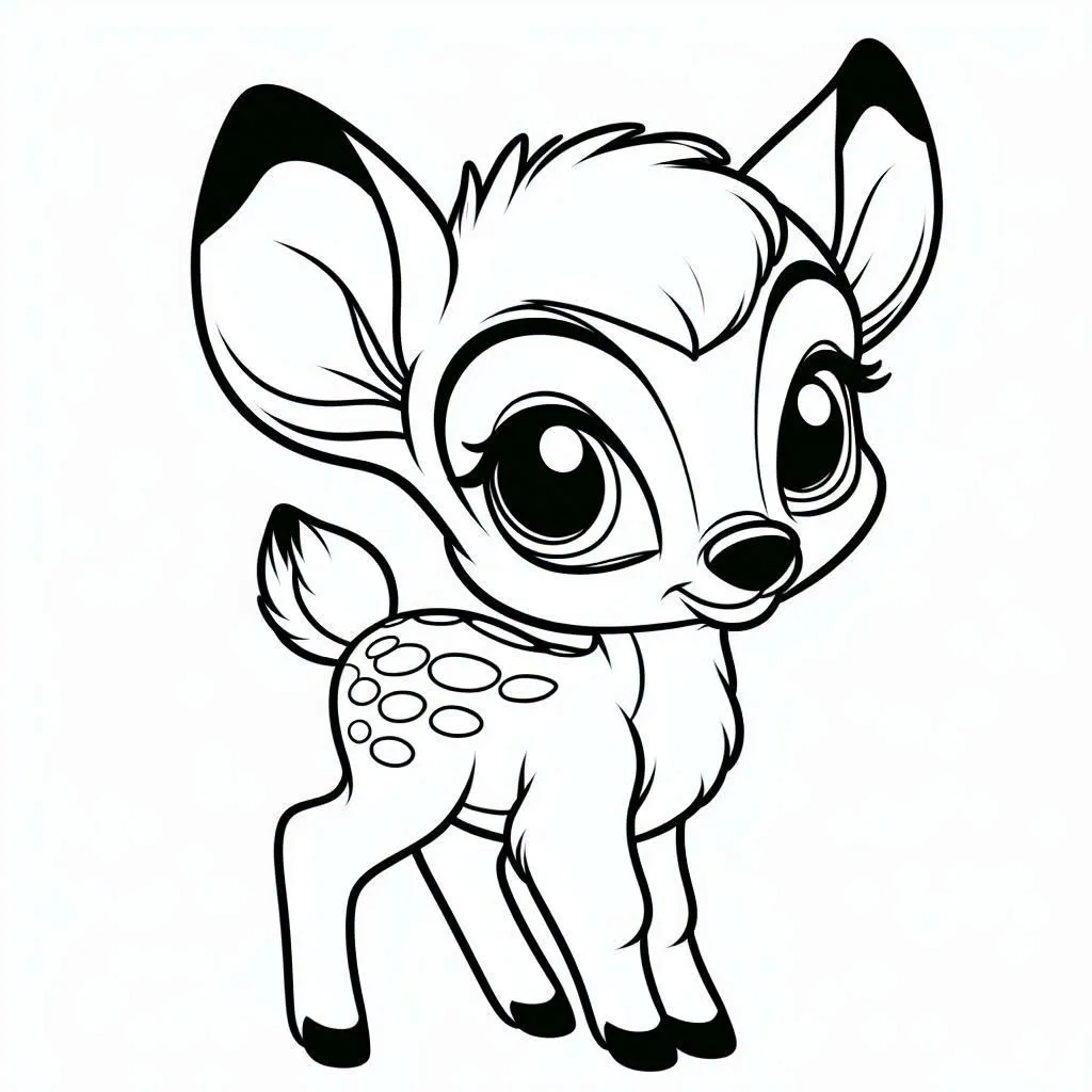 coloriage Bambi pour enfant à imprimer 1