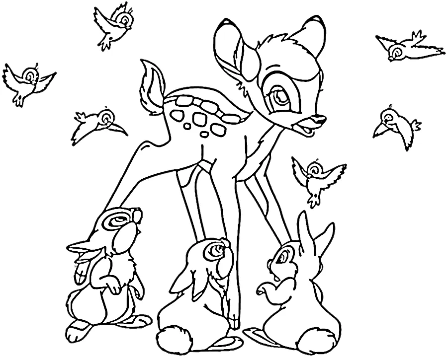 coloriage Bambi à imprimer pdf