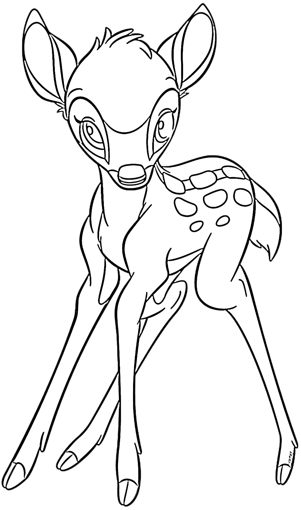 coloriage Bambi à imprimer pour enfant de 4 ans 2