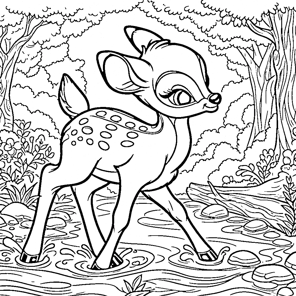 télécharger coloriage Bambi gratuit