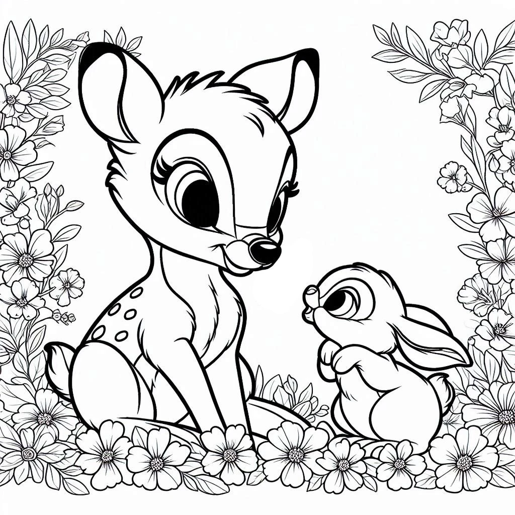 coloriage Bambi à imprimer a4