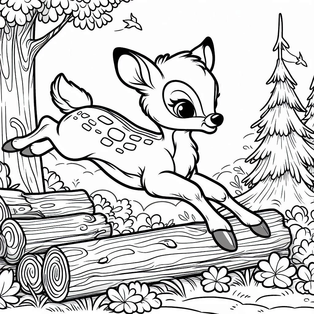 coloriage Bambi gratuit pour enfants