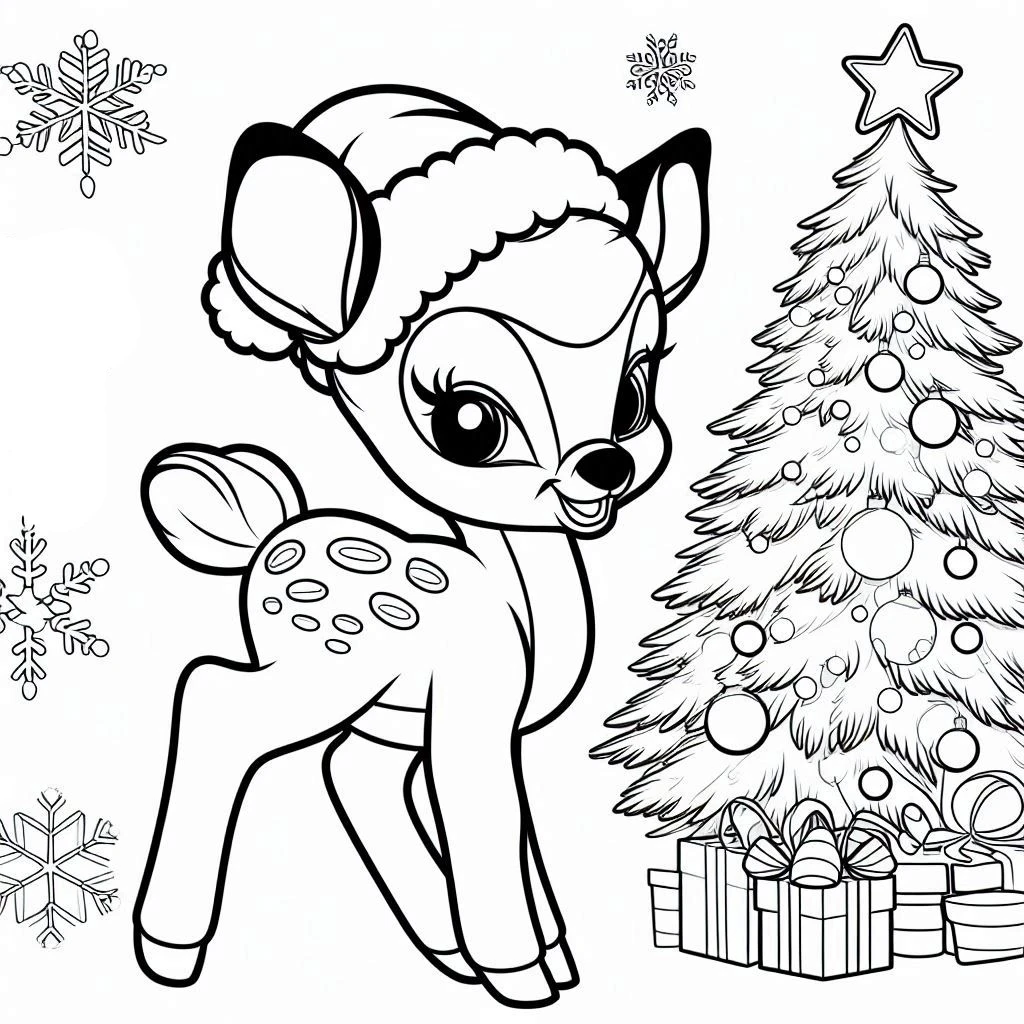 coloriage Bambi pour enfant de 7 ans