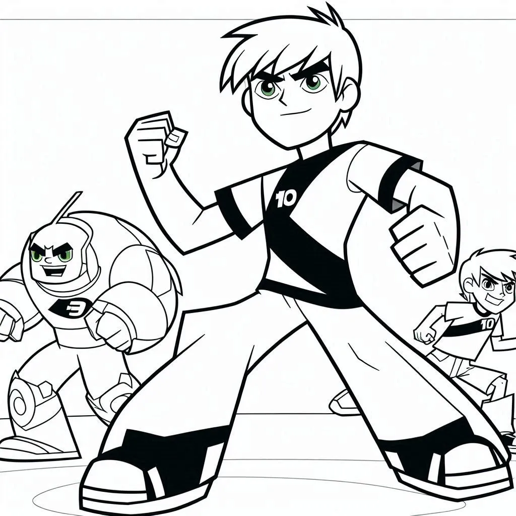 coloriage Ben 10 à imprimer pour enfant de 12 ans