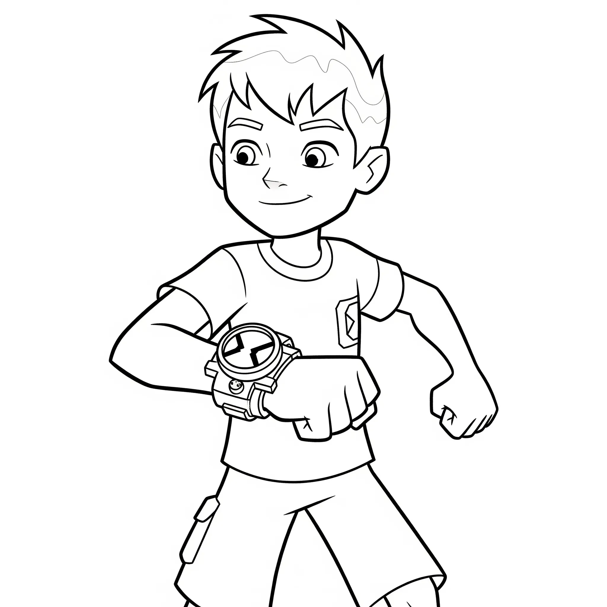 coloriage Ben avec l’Omnitrix de pour enfants