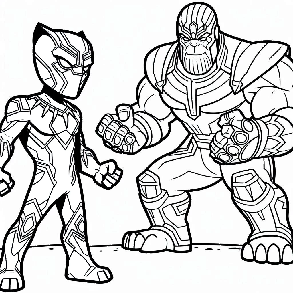 coloriage Black Panther pour enfants a imprimer