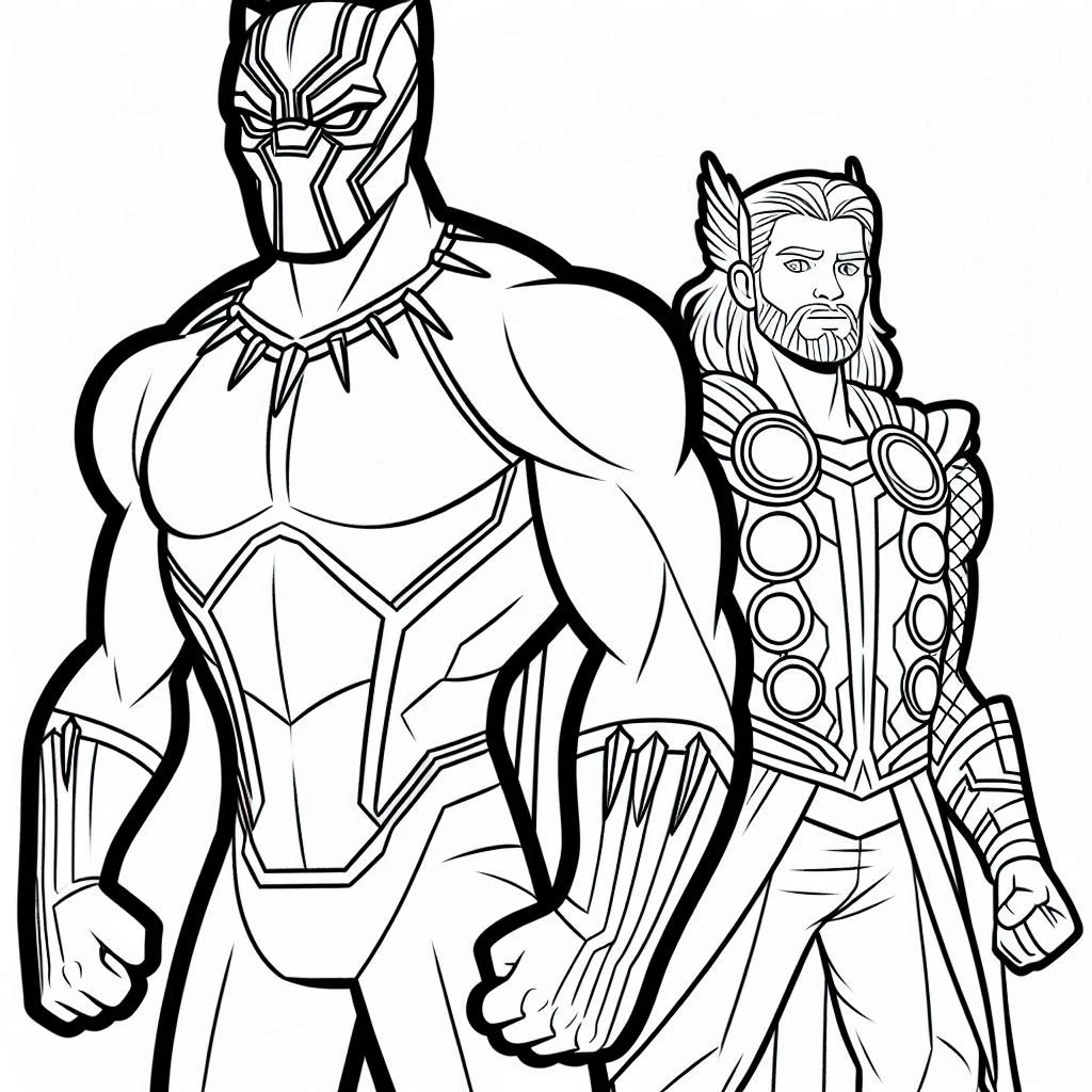 coloriage Black Panther pour enfant de 8 ans