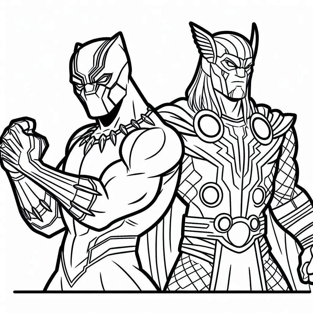 coloriage Black Panther a imprimer pour enfant de 4 ans