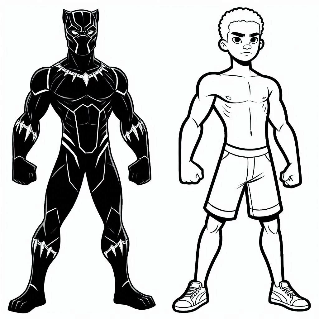 imprimer coloriage Black Panther pour enfant 1