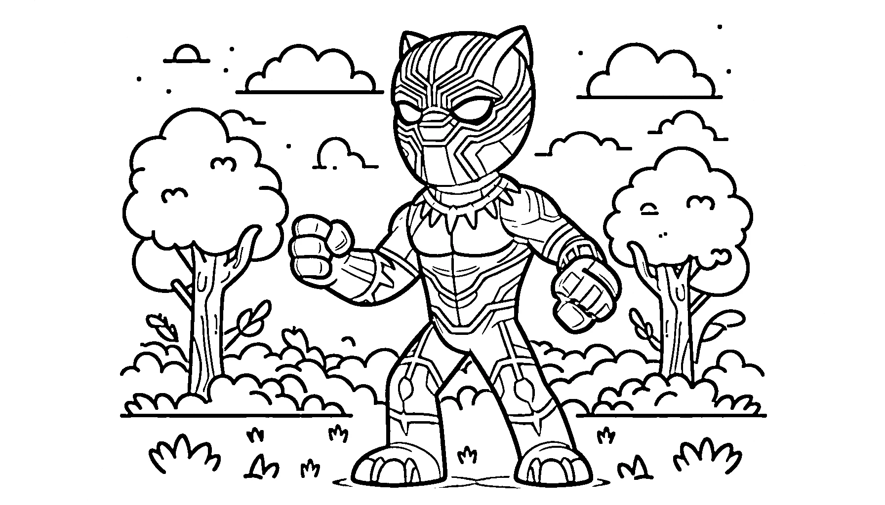 coloriage Black Panther à imprimer pour enfant de 8 ans