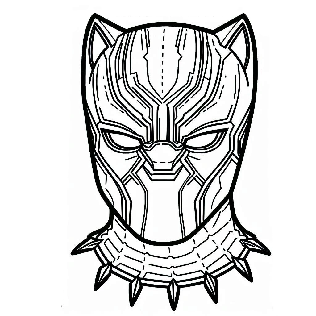 coloriage Black Panther à imprimer kawaii