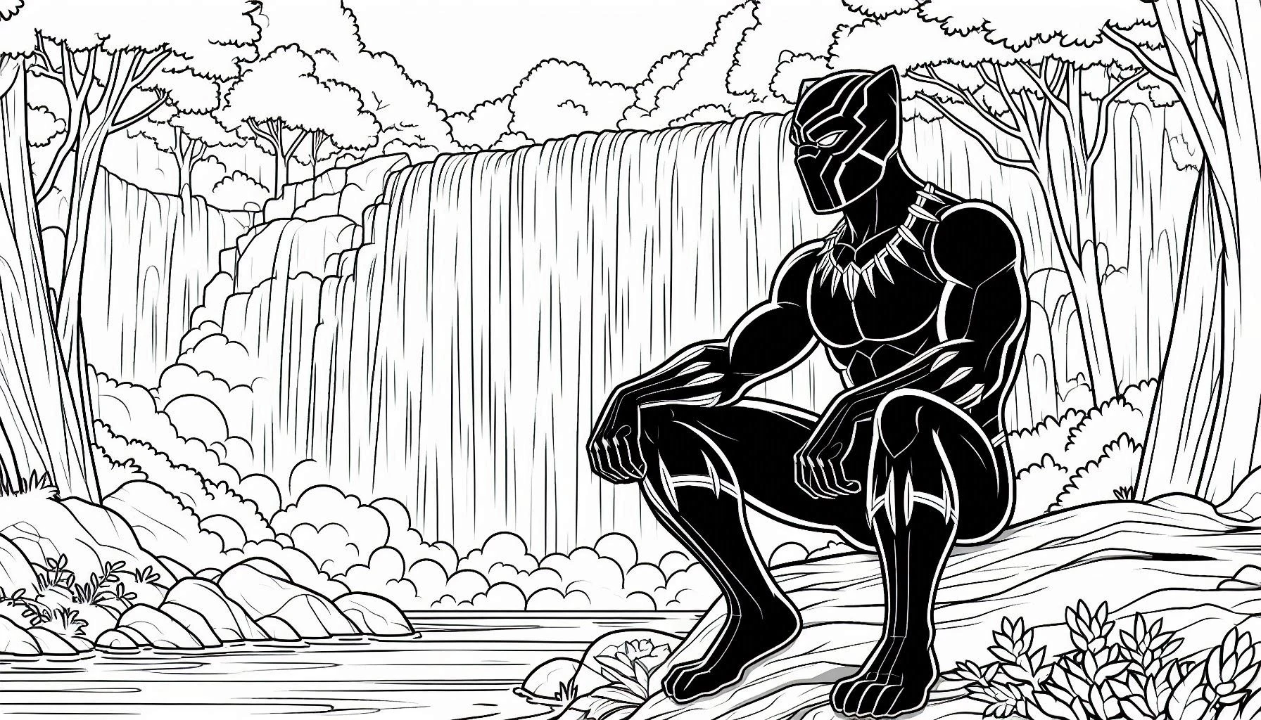 coloriage Black Panther à imprimer a4 1