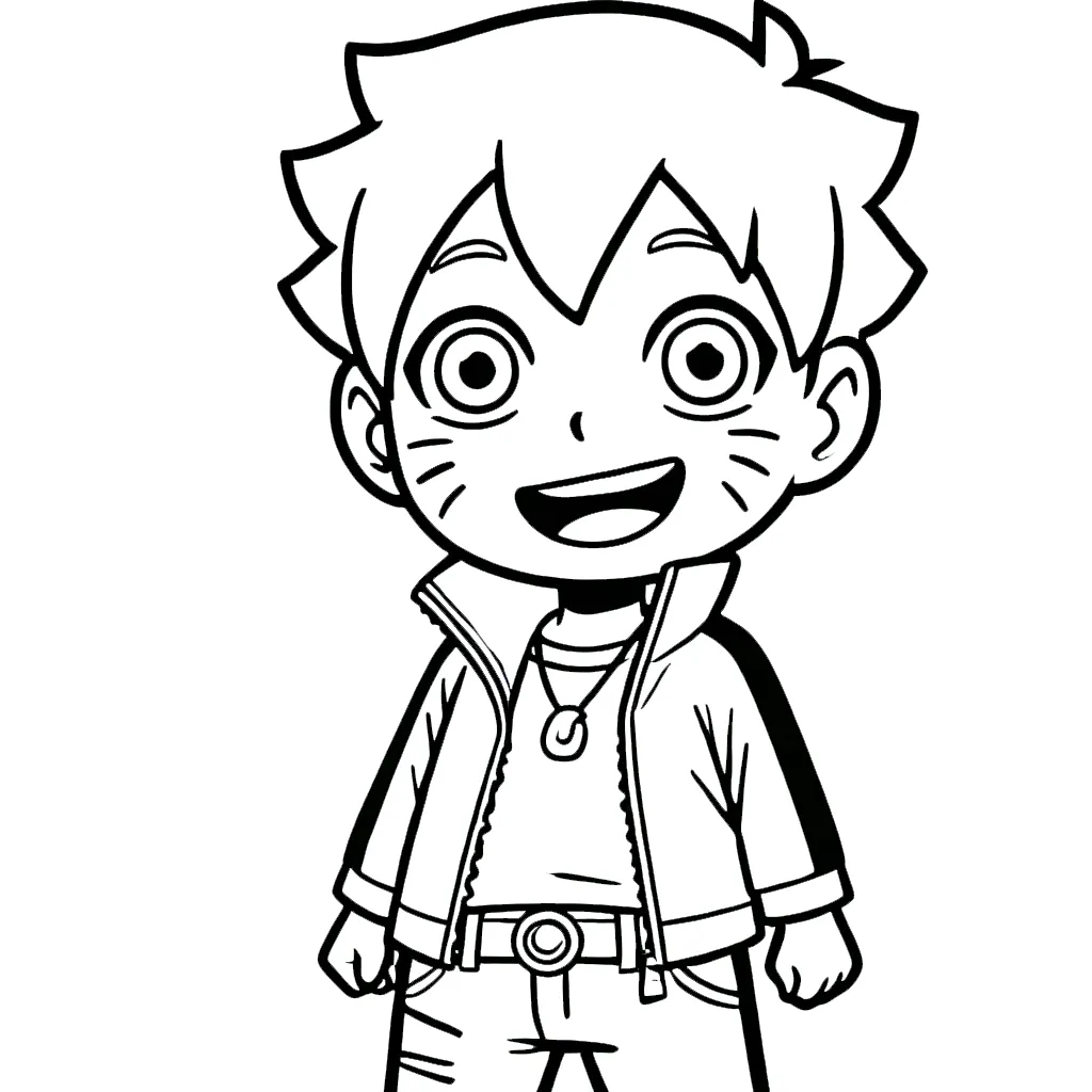 coloriage Boruto et decoupage