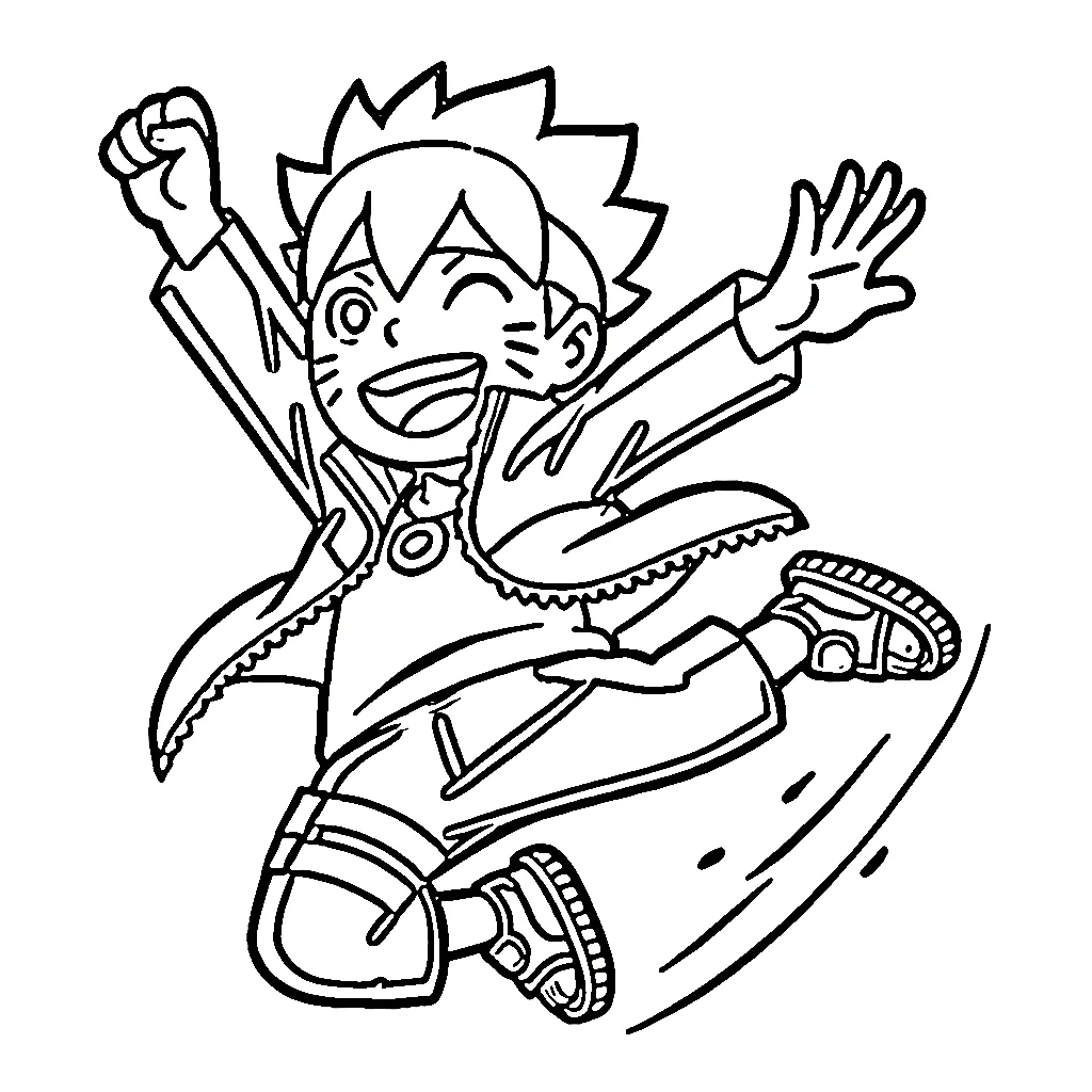 coloriage Boruto de pour enfants