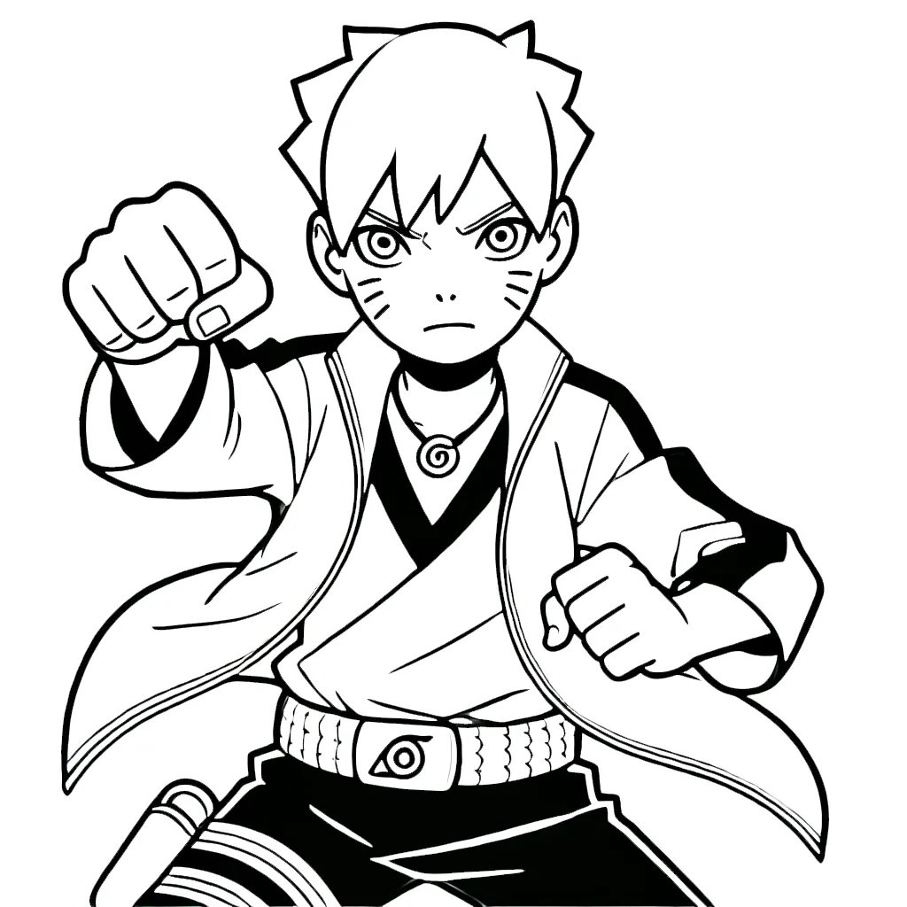 coloriage Boruto a colorier en ligne