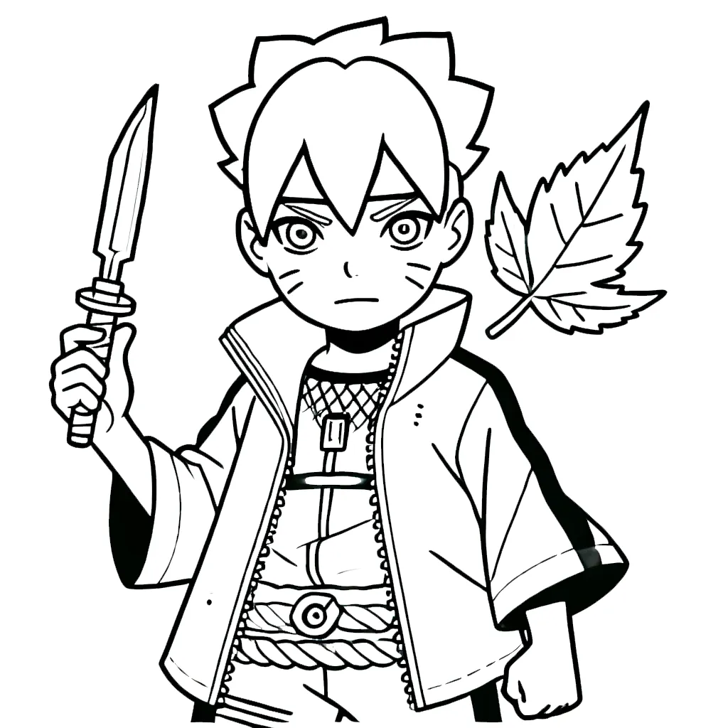 coloriage Boruto pour enfant de 4 ans