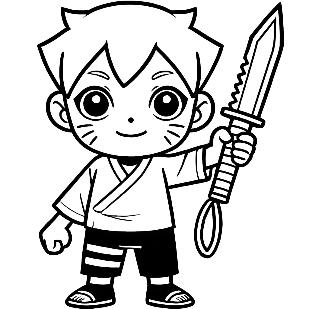 coloriage Boruto et decoupage a imprimer gratuit