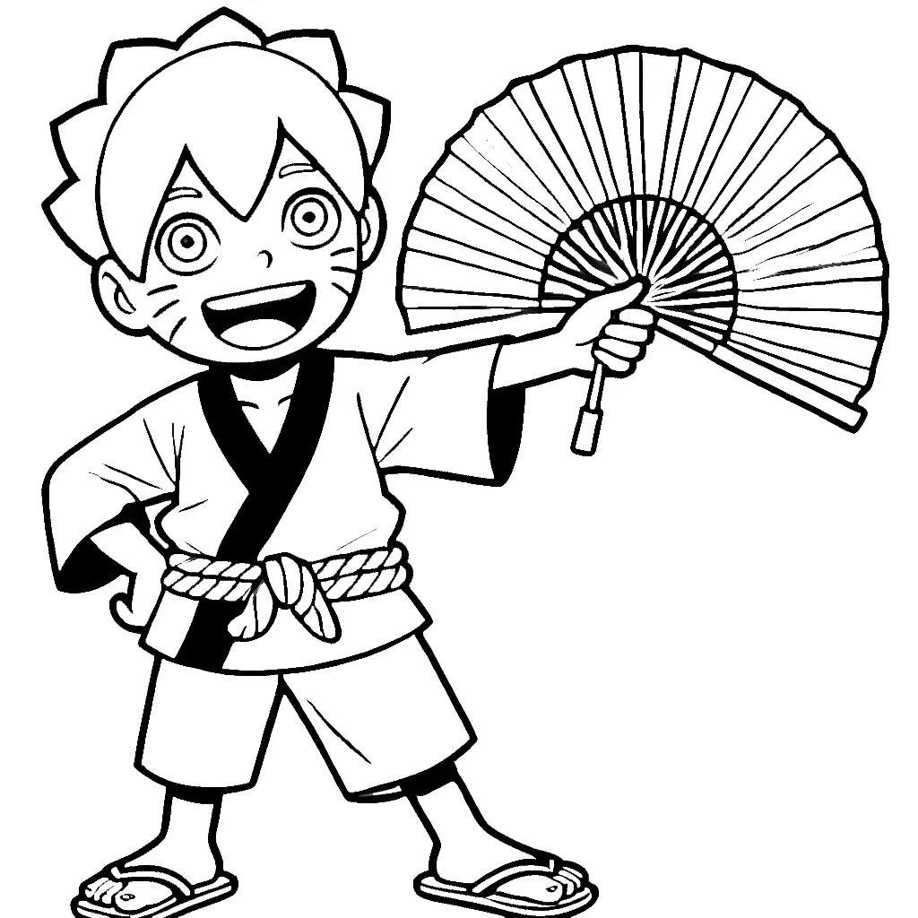 coloriage Boruto à imprimer pour enfant de 4 ans