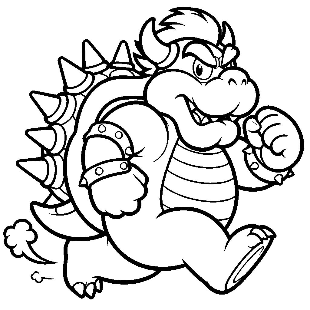 coloriage Bowser a imprimer pour enfant de 4 ans 1