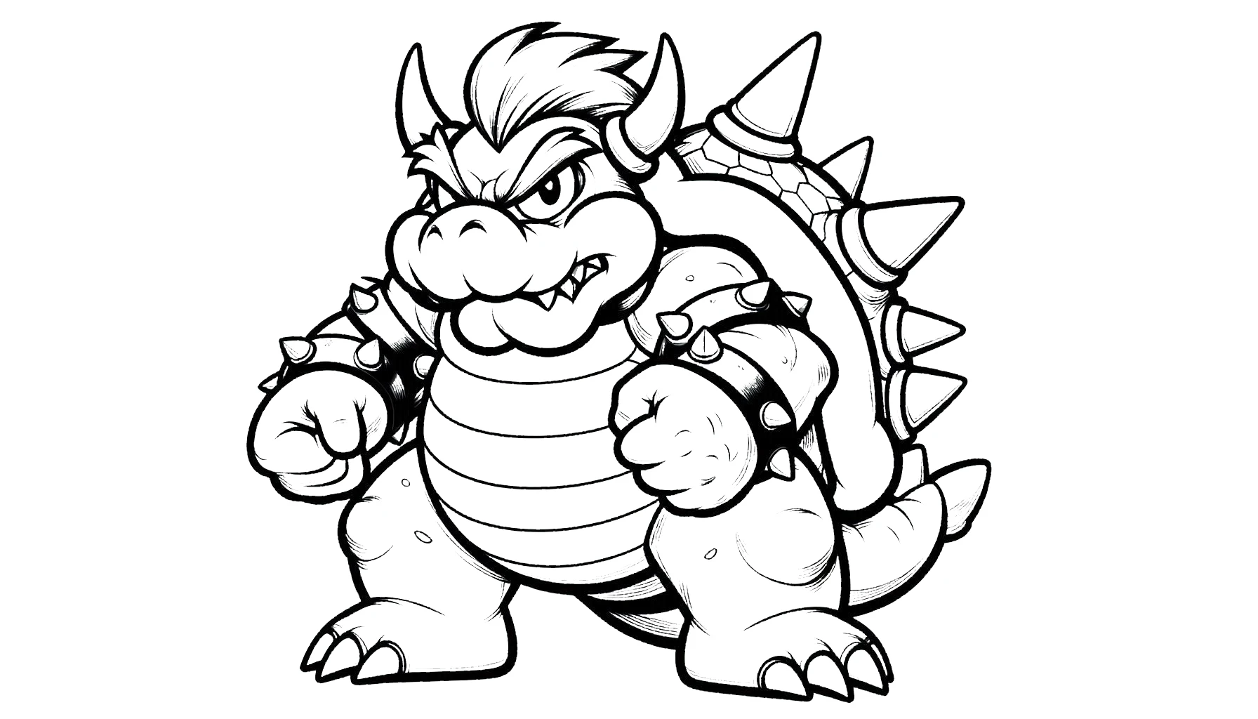 coloriage Bowser d'enfant a imprimer