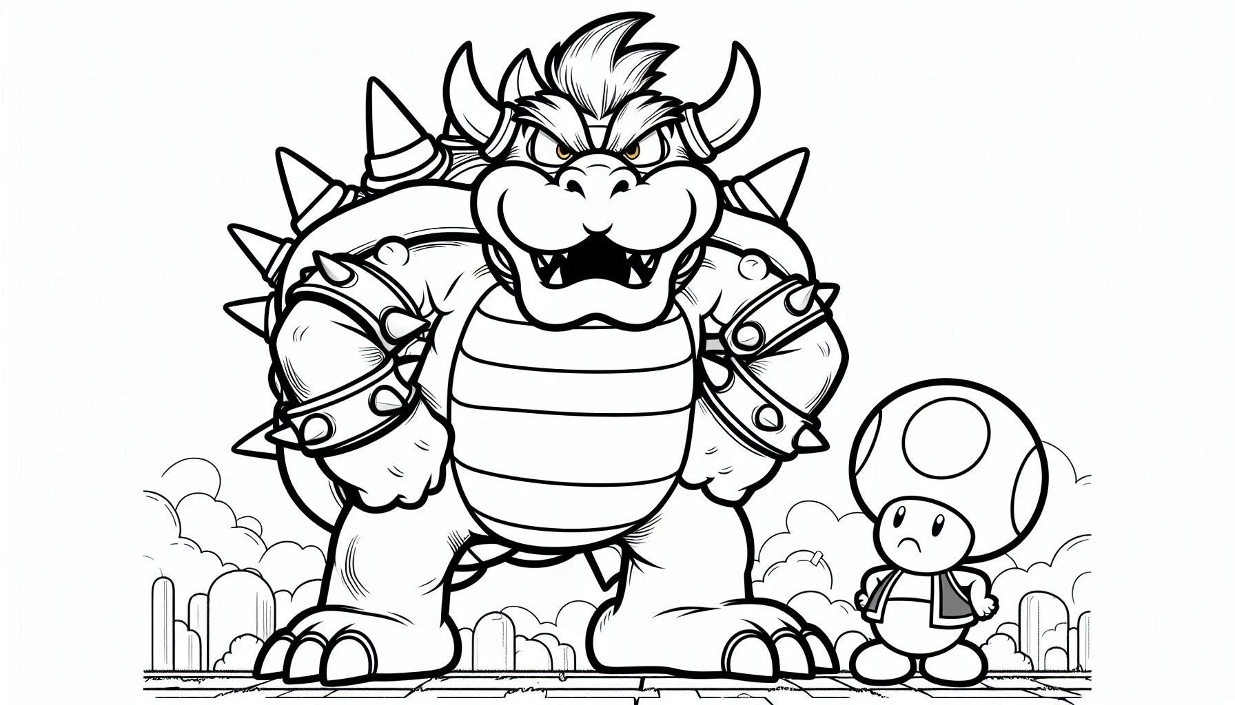 imprimer coloriage Bowser pour enfant