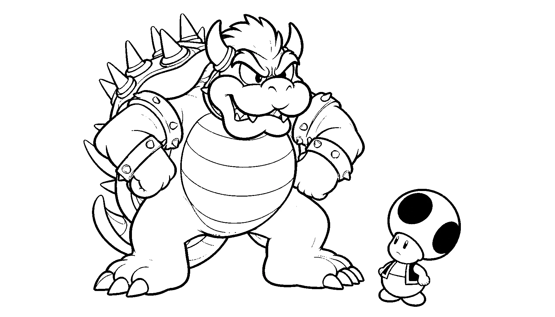 coloriage Bowser pour bebe a imprimer