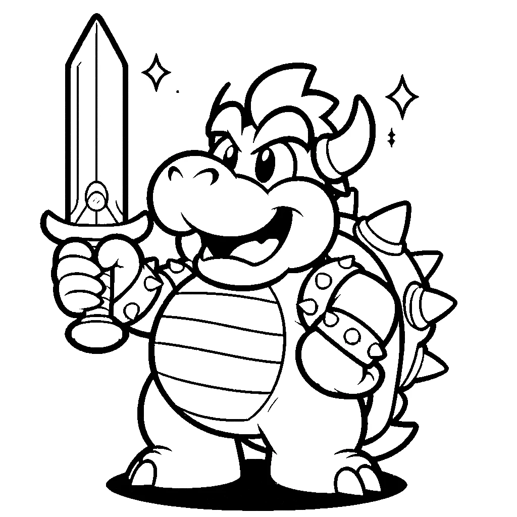 coloriage Bowser pour enfants à imprimer