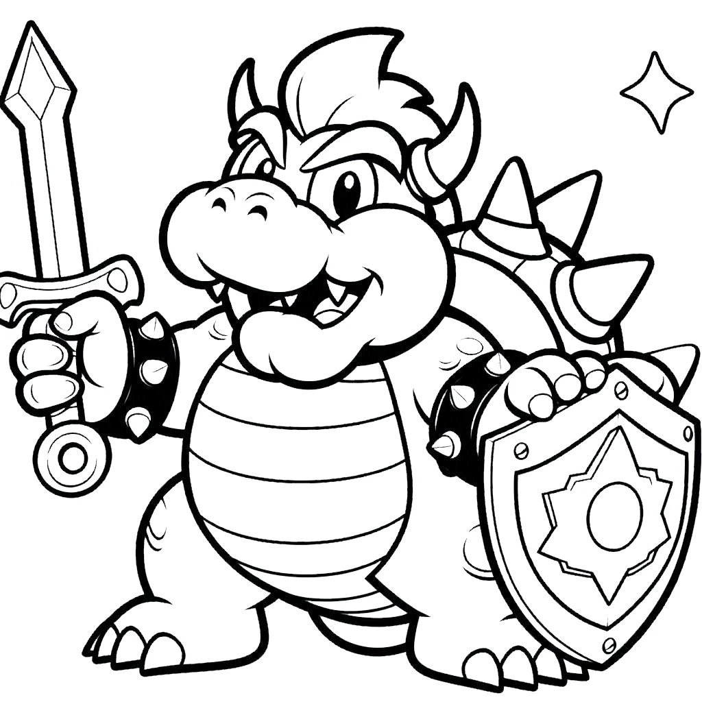 coloriage Bowser a imprimer gratuit