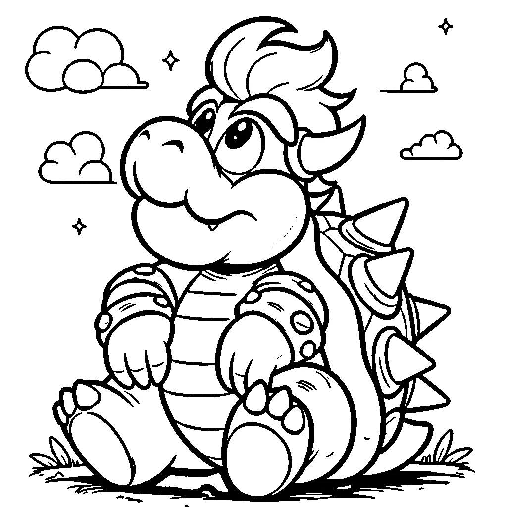 coloriage Bowser gratuit a imprimer