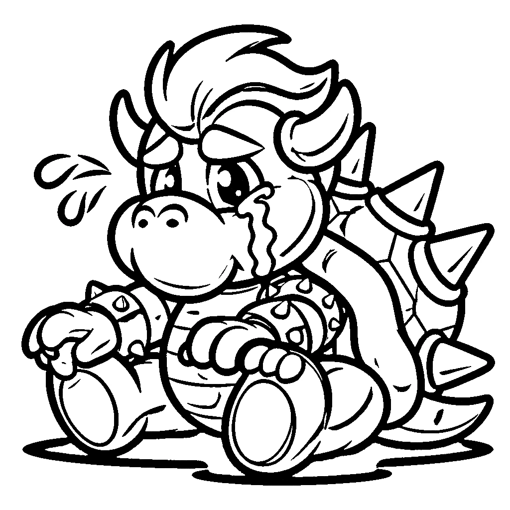 coloriage Bowser à imprimer pour enfants 1