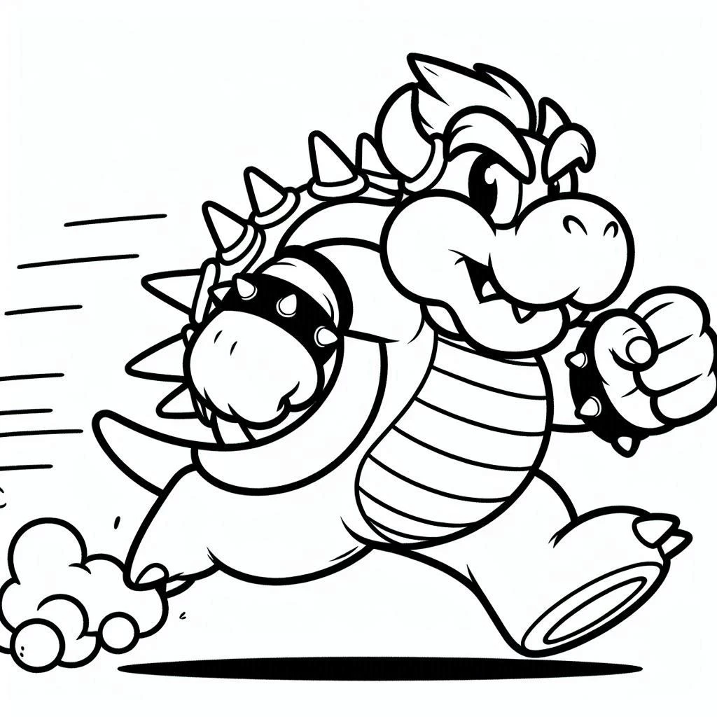 coloriage Bowser à imprimer pour enfant de 9 ans 1