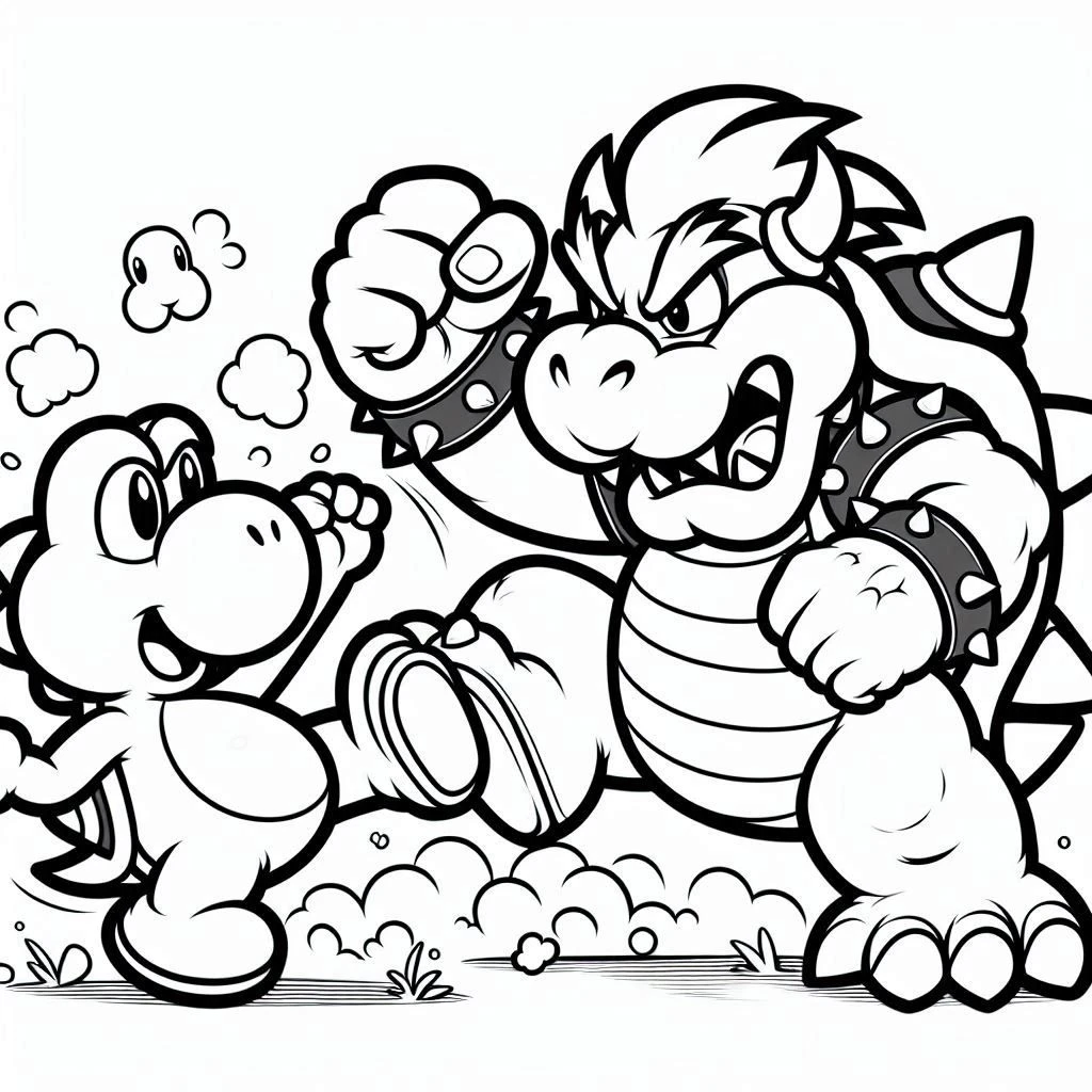 coloriage Bowser educatif pour enfant 1