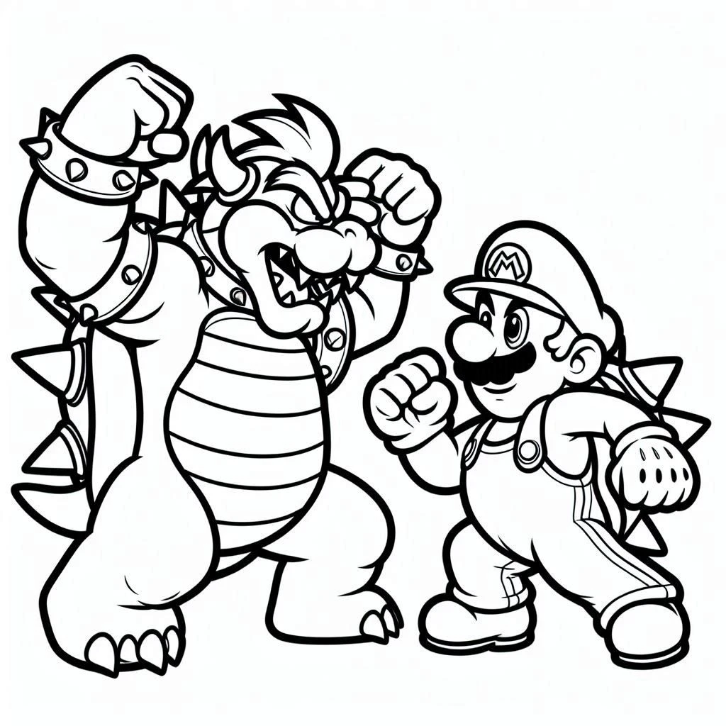 télécharger coloriage Bowser gratuit 1