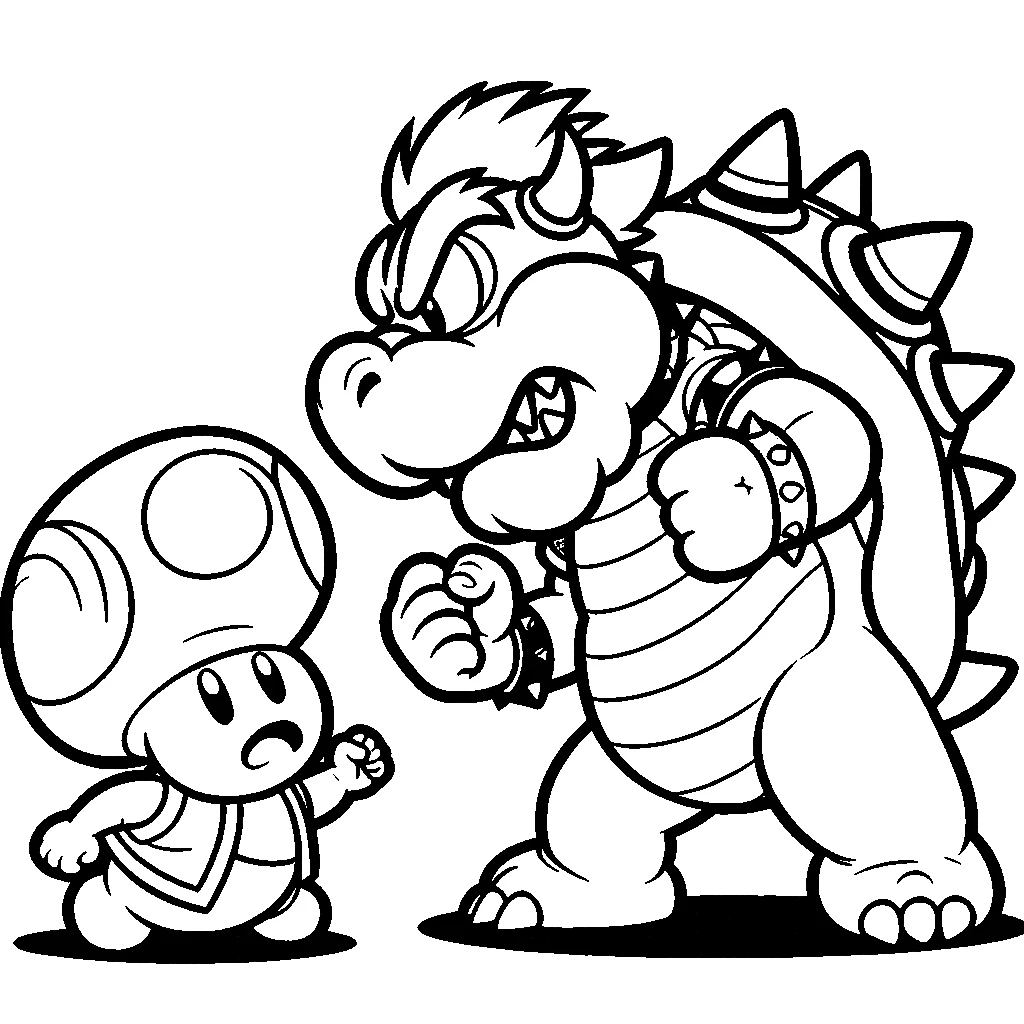 coloriage Bowser à imprimer pour enfant de 3 ans