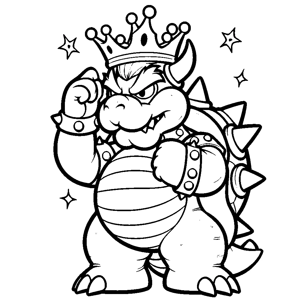 télécharger coloriage Bowser gratuit