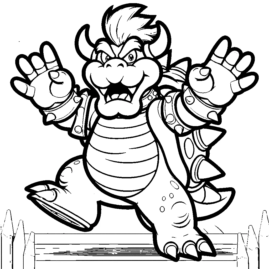 coloriage Bowser pour enfant de 8 ans