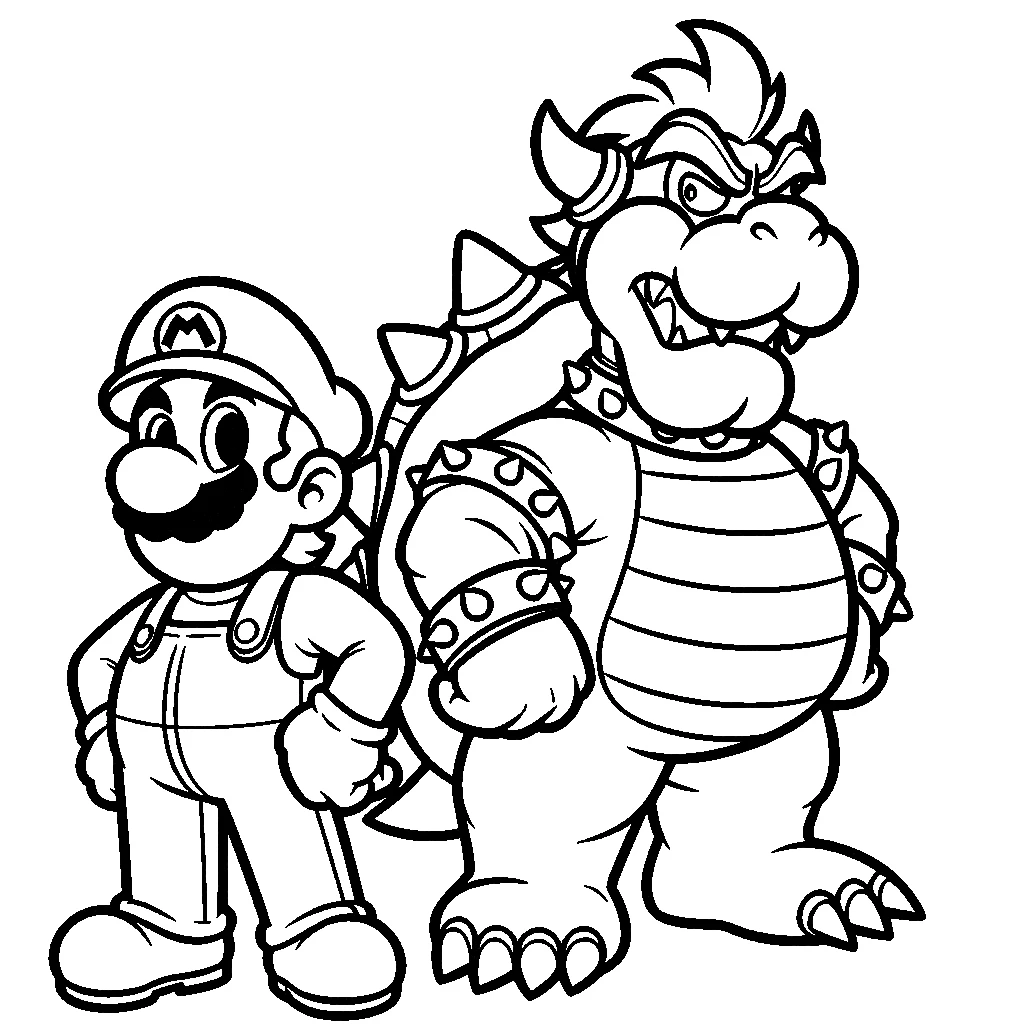 coloriage Bowser à imprimer pour enfant de 10 ans