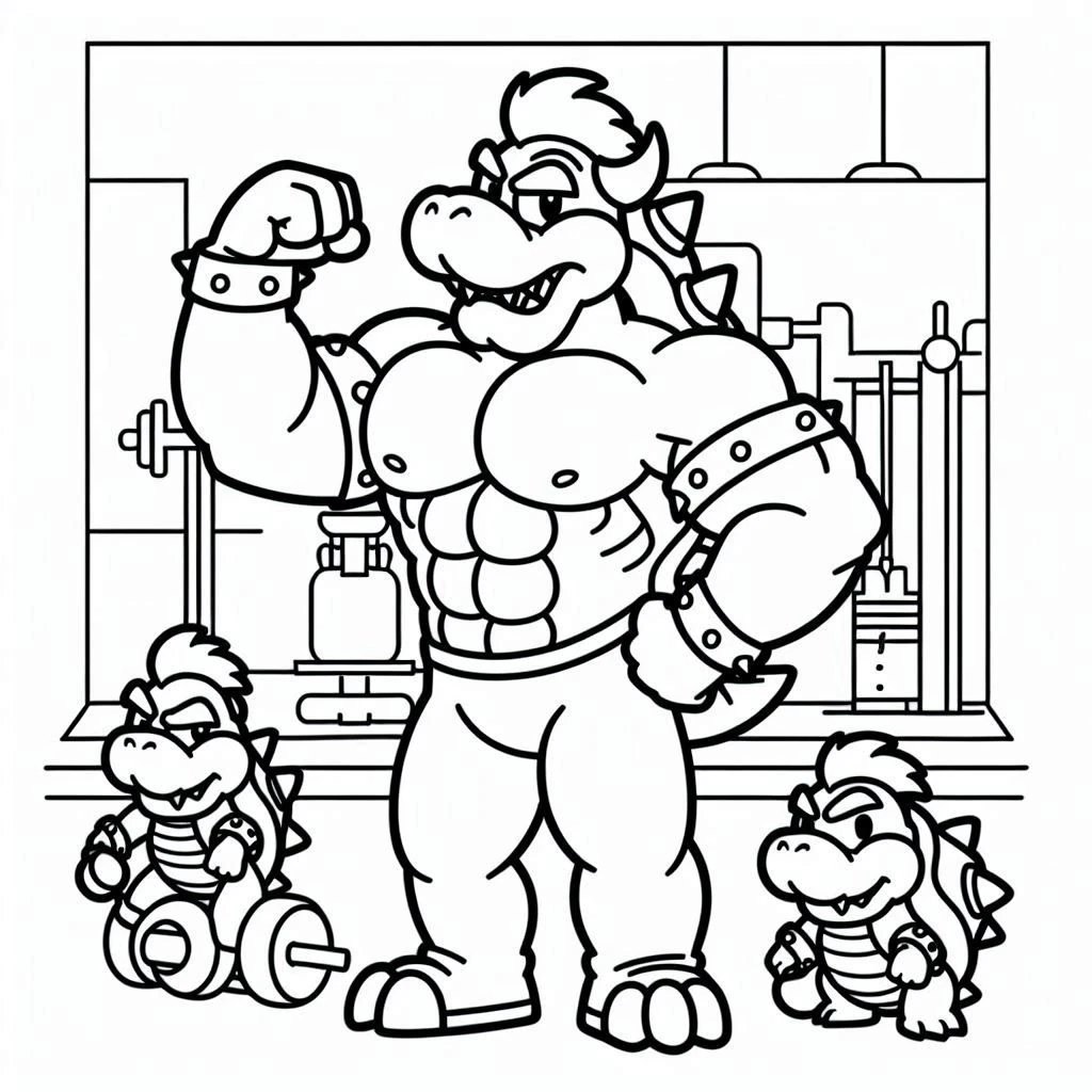 coloriage Bowser pour enfants a imprimer gratuit