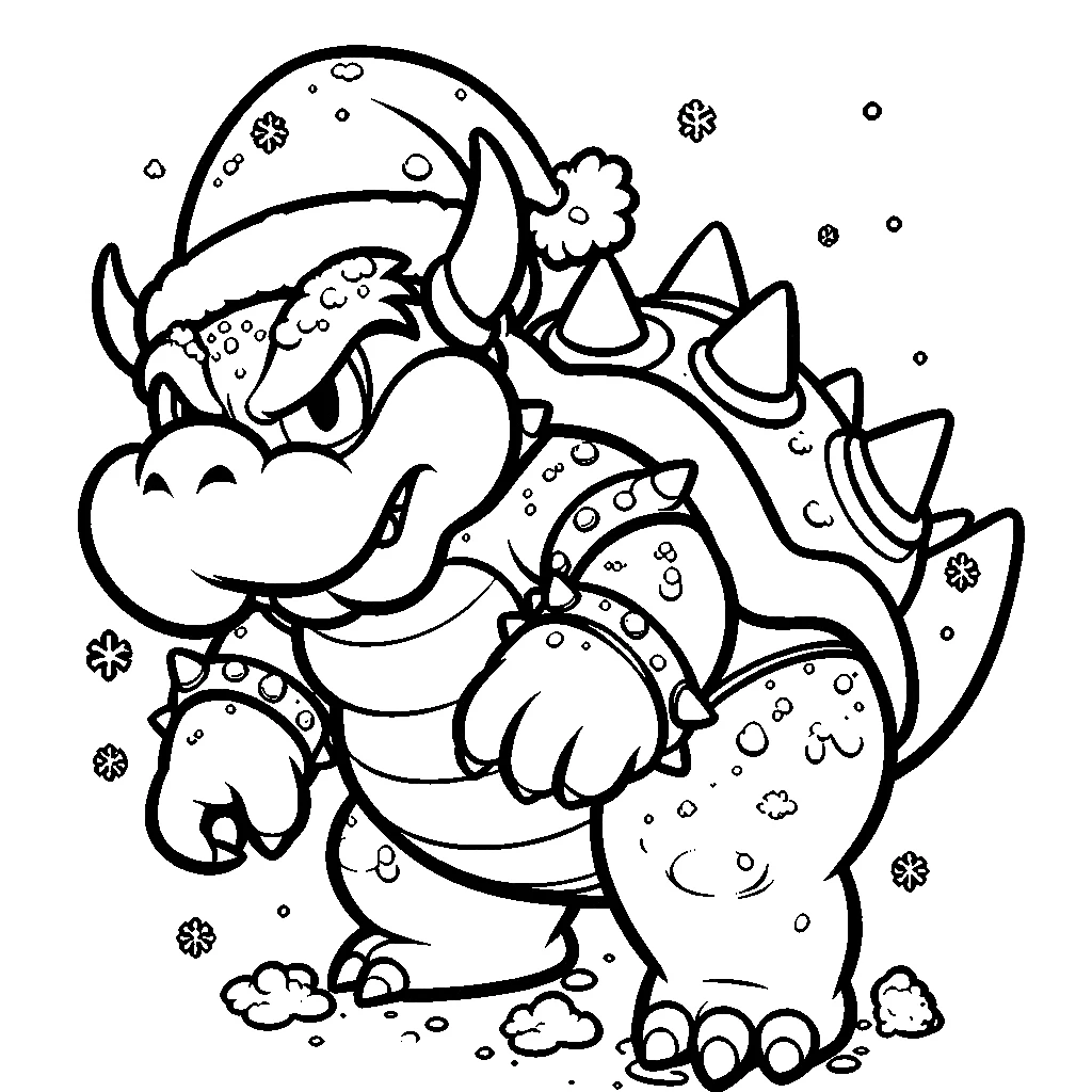 coloriage Bowser et découpage à imprimer