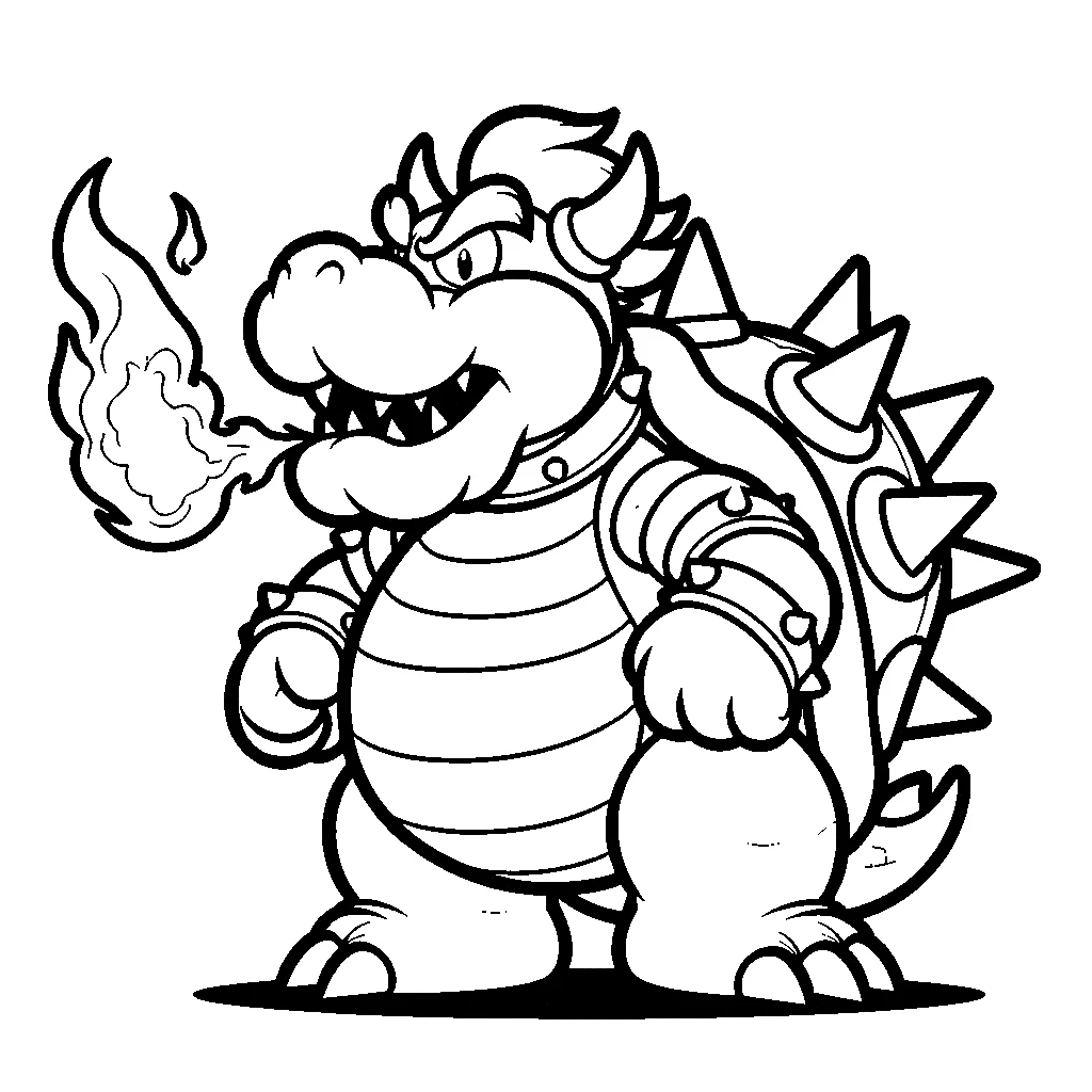 coloriage Bowser et dessin a imprimer