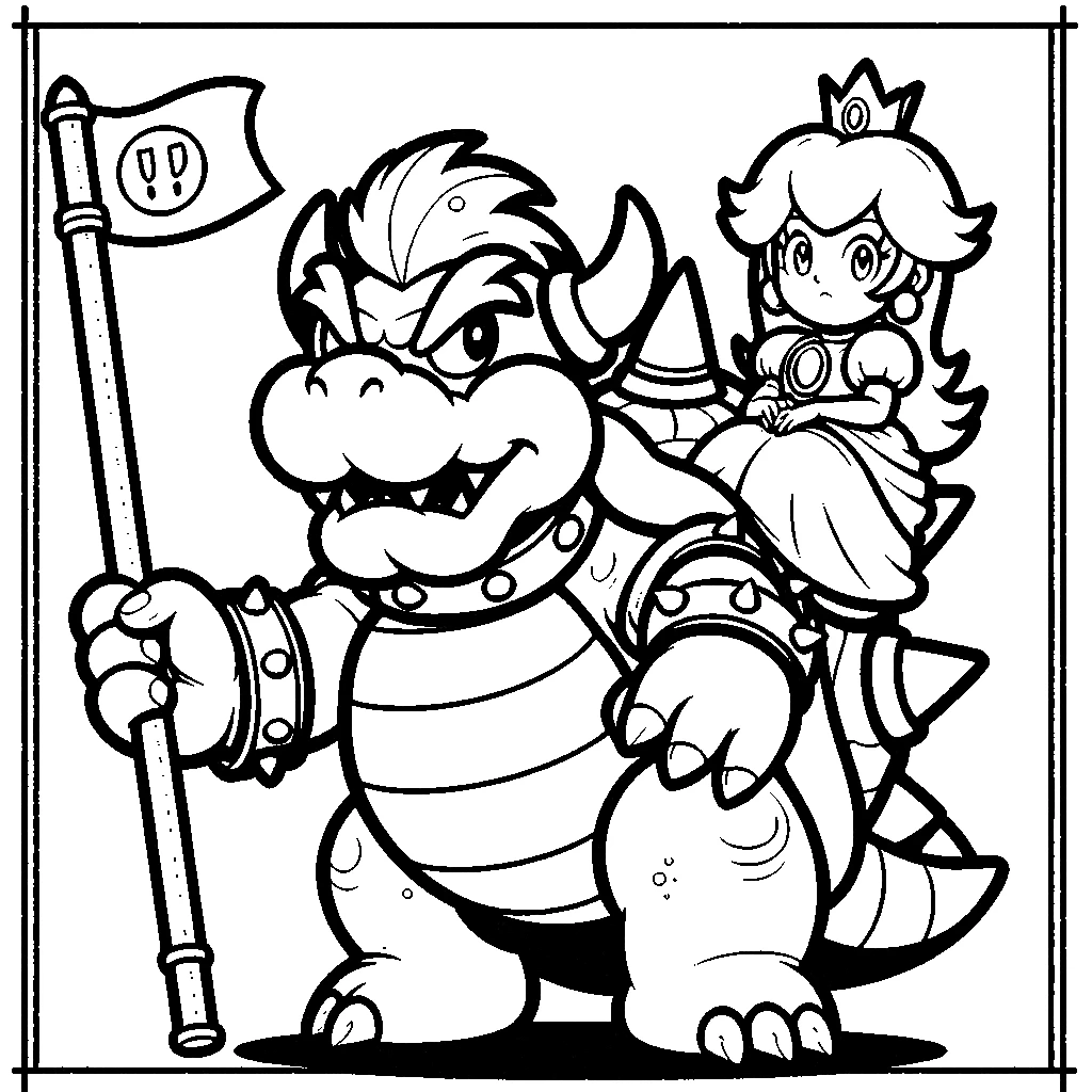 coloriage Bowser a telecharger